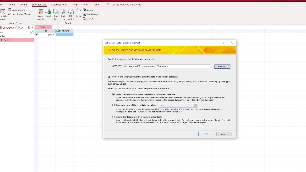 mac ms access import excel file - YouTube
