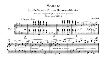 Beethoven - Piano Sonata No. 29 "Hammerklavier" in B-flat major, Op. 106 (Audio+Sheet) [Kempff]