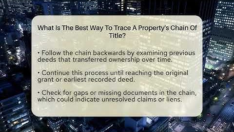 What Is The Best Way To Trace A Property