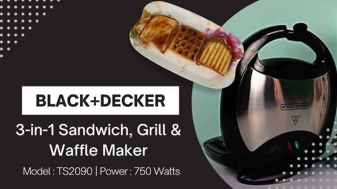 BLACK+DECKER 3-in-1 Black Morning Meal Station Waffle Maker and