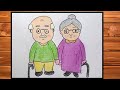 Grandparents Drawing How To Draw Grandparents Easy For Beginners Grandma Grandpa Drawing 