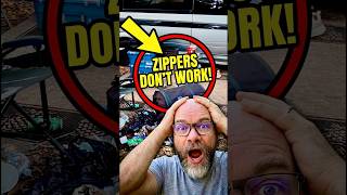 Raccoons Unzipped Our Trash Can! 🦝 (Van Life Reality) #vanlife  #rvlife  #campingfail