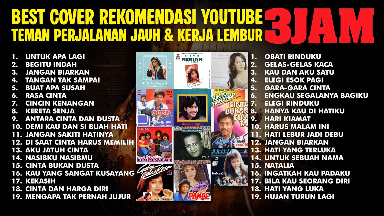 3 JAM COVER LAGU REKOMENDASI YOUTUBE | TEMAN PERJALANAN JAUH & KERJA LEMBUR - Rock Cover