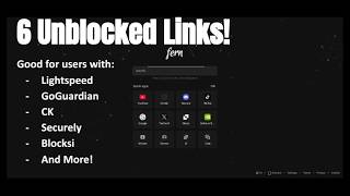 6 New Premium UnIocked Links For Gaming Movies and More on School Chromebook