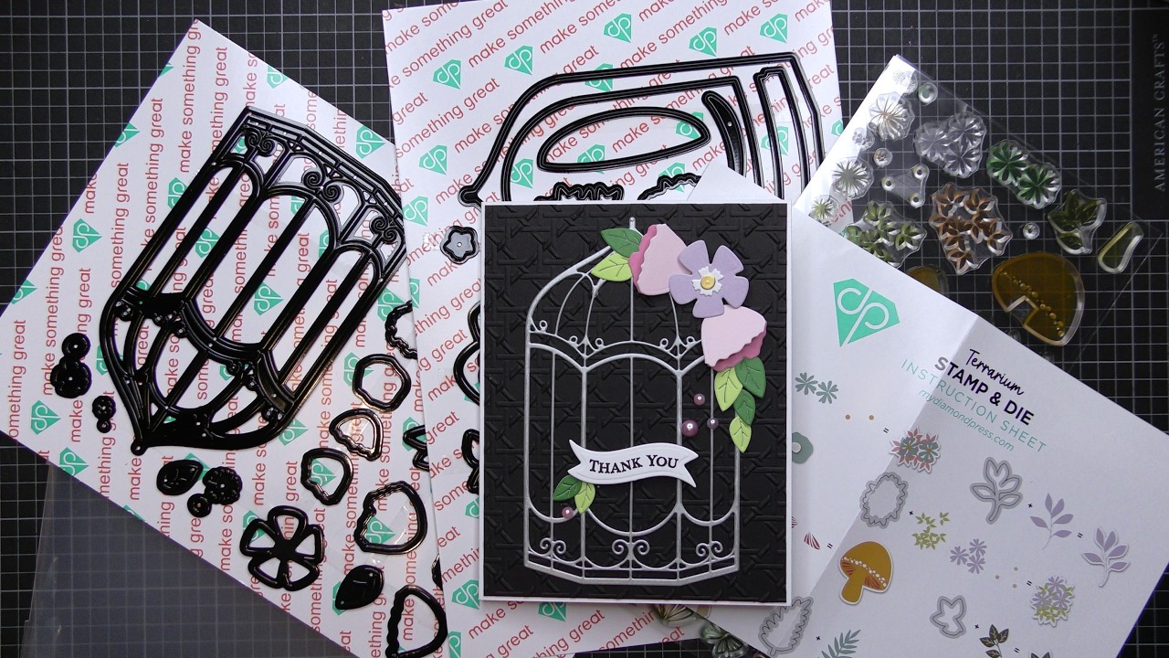 Пошаговый обзор набора штампов и трафаретов Diamond Press Terrarium! Очень красиво!