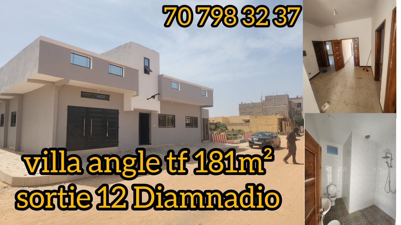 VILLA ANGLE DE 181m² A VENDRE À LA SORTIE 12 PEAGE DIAMNIADIO CITÉE PORT 707983237