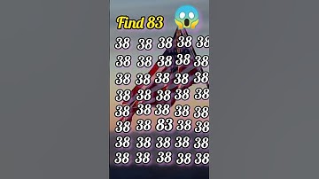 find 83 in 38 #quiz #braintestsolution #illusion #iqtest