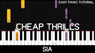 Sia - Cheap Thrills (Easy Piano Tutorial) Resimi