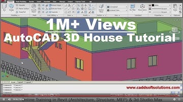 AutoCAD 3D House Modeling Tutorial - 1 | 3D Home Design | 3D Building | 3D Floor Plan | 3D Room