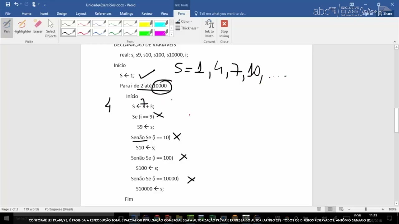 Curso 01: Algoritmos & Programação em JAVA 21 - Unidade 4 - Estrutura 'Para' - Parte 4 (vídeo 51)