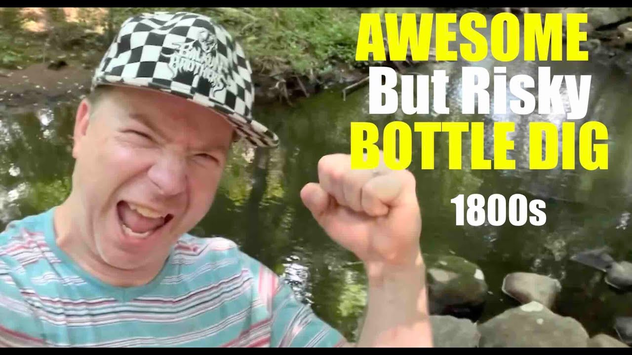 Factory Ruins Bottle Dig- 1800s dump finds on a hillside