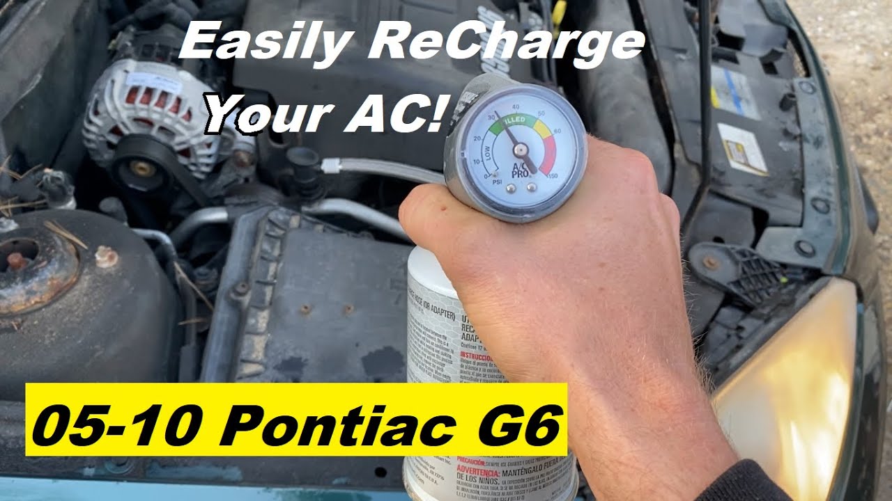 How to ReCharge AC Pontiac G6 05-10 2005 2006 2007 2008 2009 2010 05 06 07 08 09 10 - YouTube