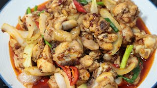 ไก่ผัดพริกเผา Stir fried chicken with roasted chili paste | นายต้มโจ๊ก