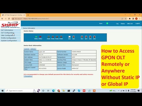 How to Access GPON OLT Remotely or Anywhere Without Static IP or Global IP