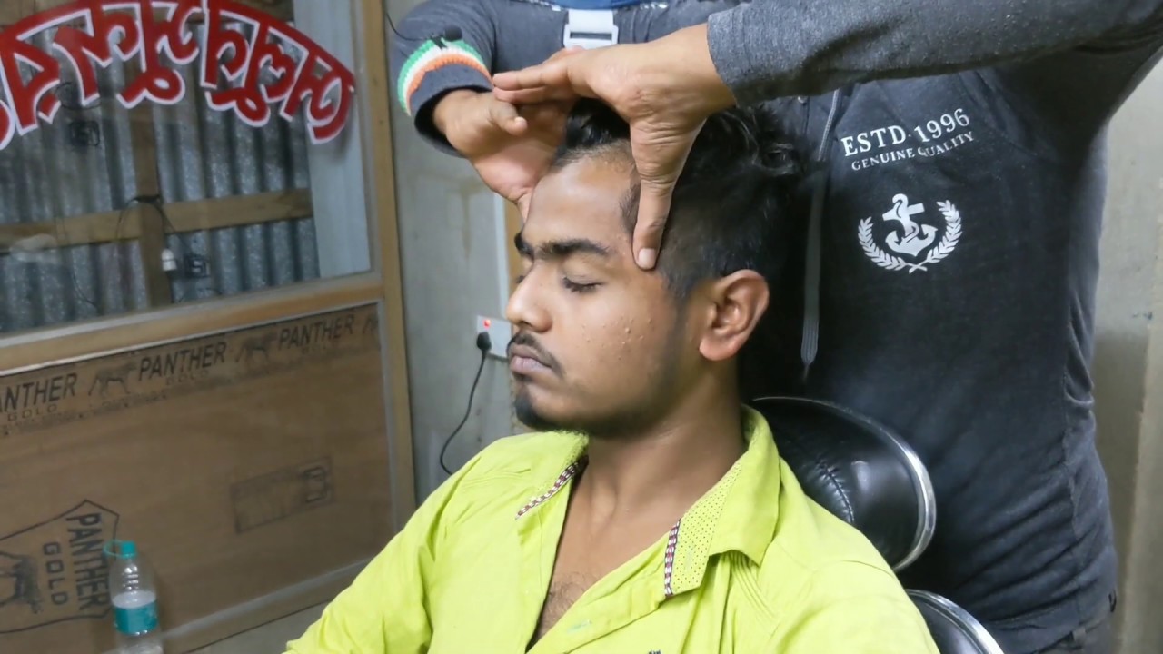 Deep tissue head Chest & body massage with neck cracking Skin pucker