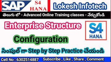 Enterprise Structure Configuration in SAP FICO S4 HANA Telugu - Lokesh
