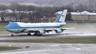 Air Force One VC25A ROARING Takeoff at MSP Airport