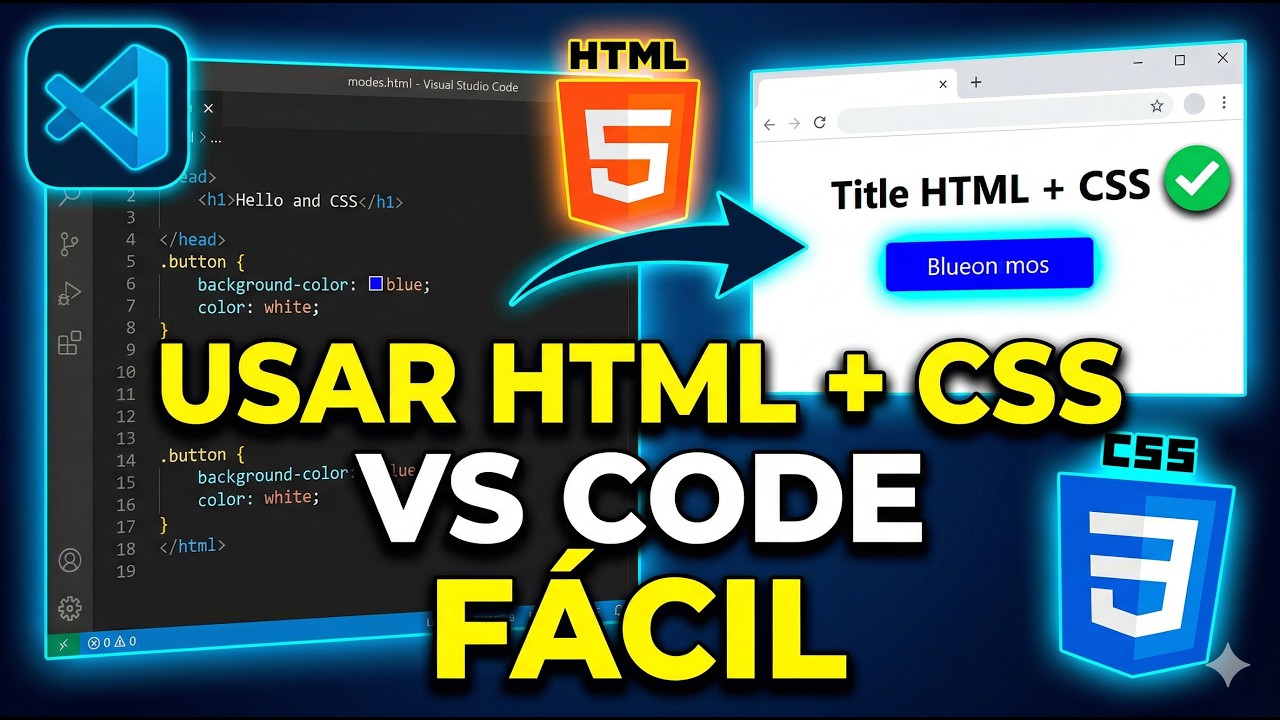 Como usar HTML y CSS en Visual Studio Code (PASO A PASO FÁCIL) - YouTube