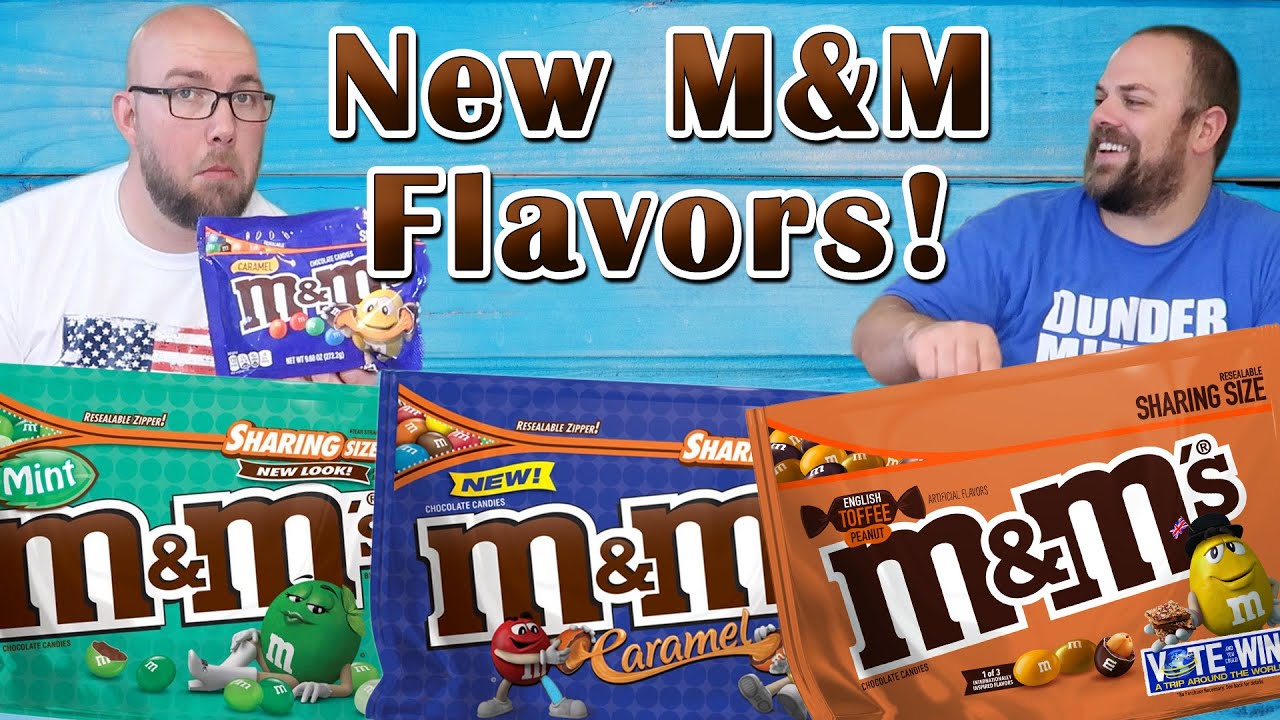 New M&M's Taste Test Caramel, Mint, English Toffee 