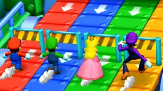 Mario Party The Top 100 - Mario Vs Luigi Vs Peach Vs Waluigi(Very Hard Difficulty)| Cartoons Mee