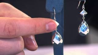 Sterling Faceted Pear Shape Dangle Earrings with Alberti Popaj