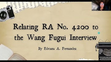 Relating RA NO. 4200 to the Wang Fungui Interview