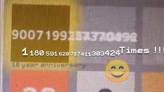 Somebody Reaches 9007199254740992 tile | 1,180,591,620,717,411,303,424 times