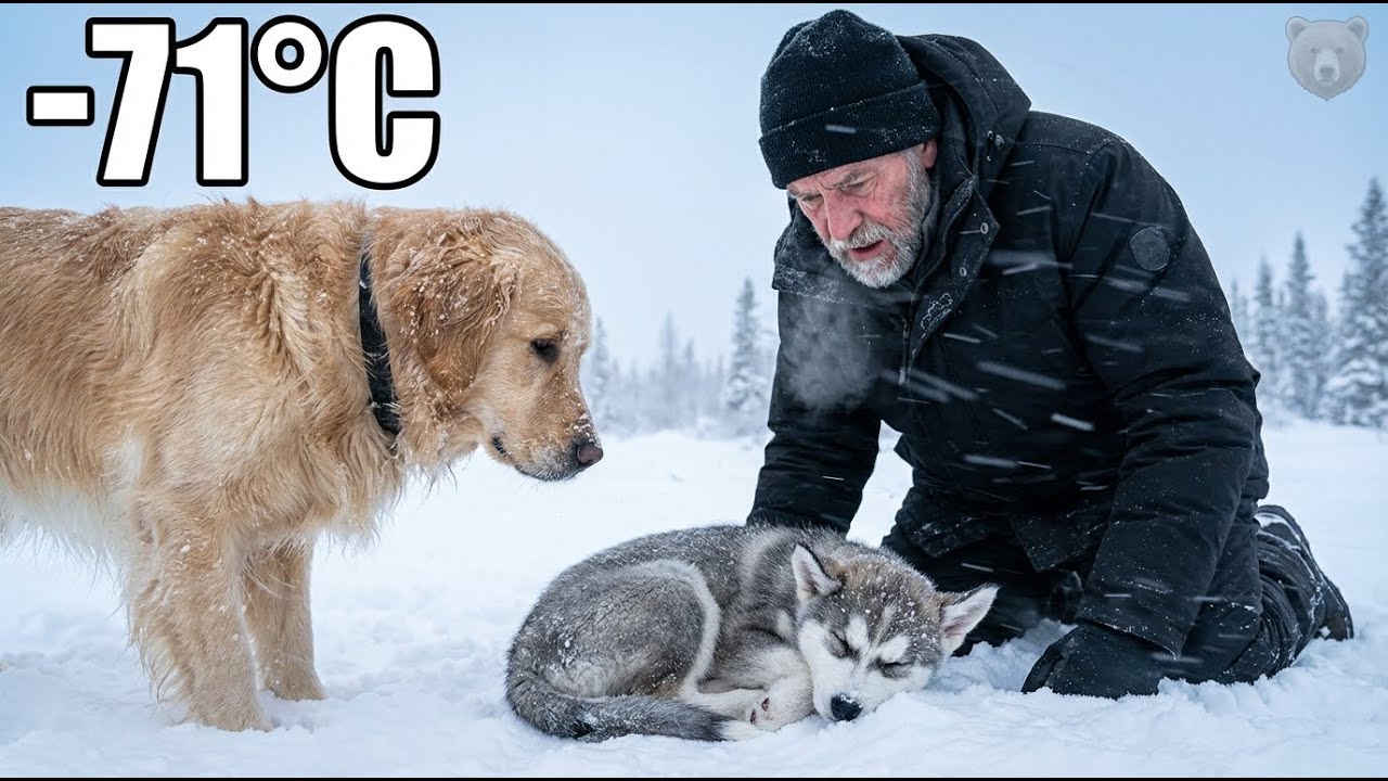 Él y su perro golden rescatan a un cachorro de lobo congelado a −71 °C… y luego la familia del lobo