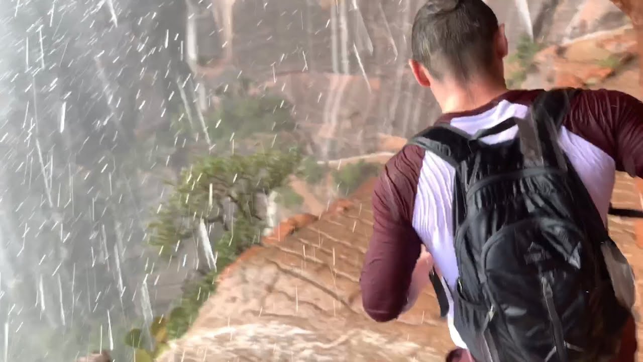 Caught In Flash Flood At Angels Landing Trail - Zion National Park - YouTube