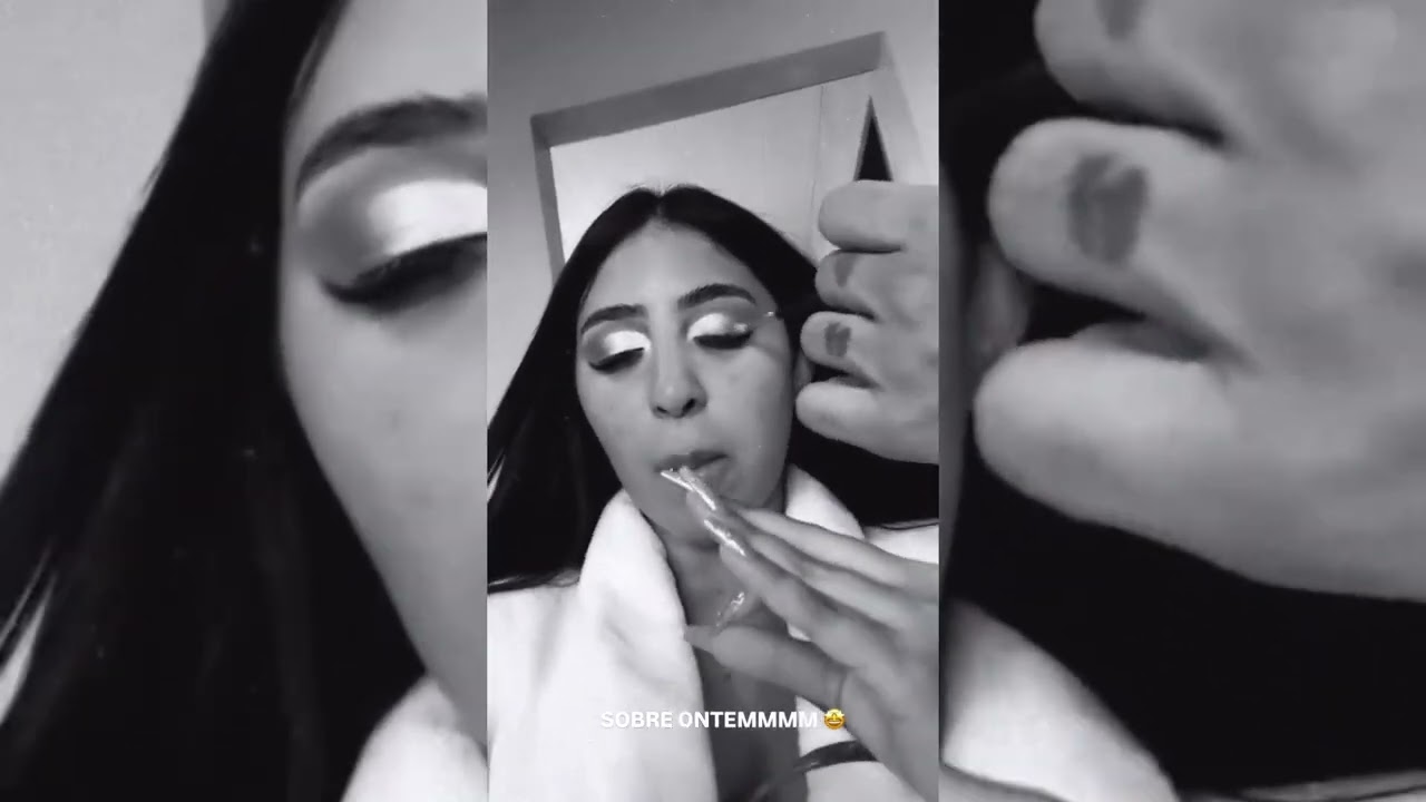 Hayra se maquiando para o último dia de carnaval e escolheu a cor verde de look