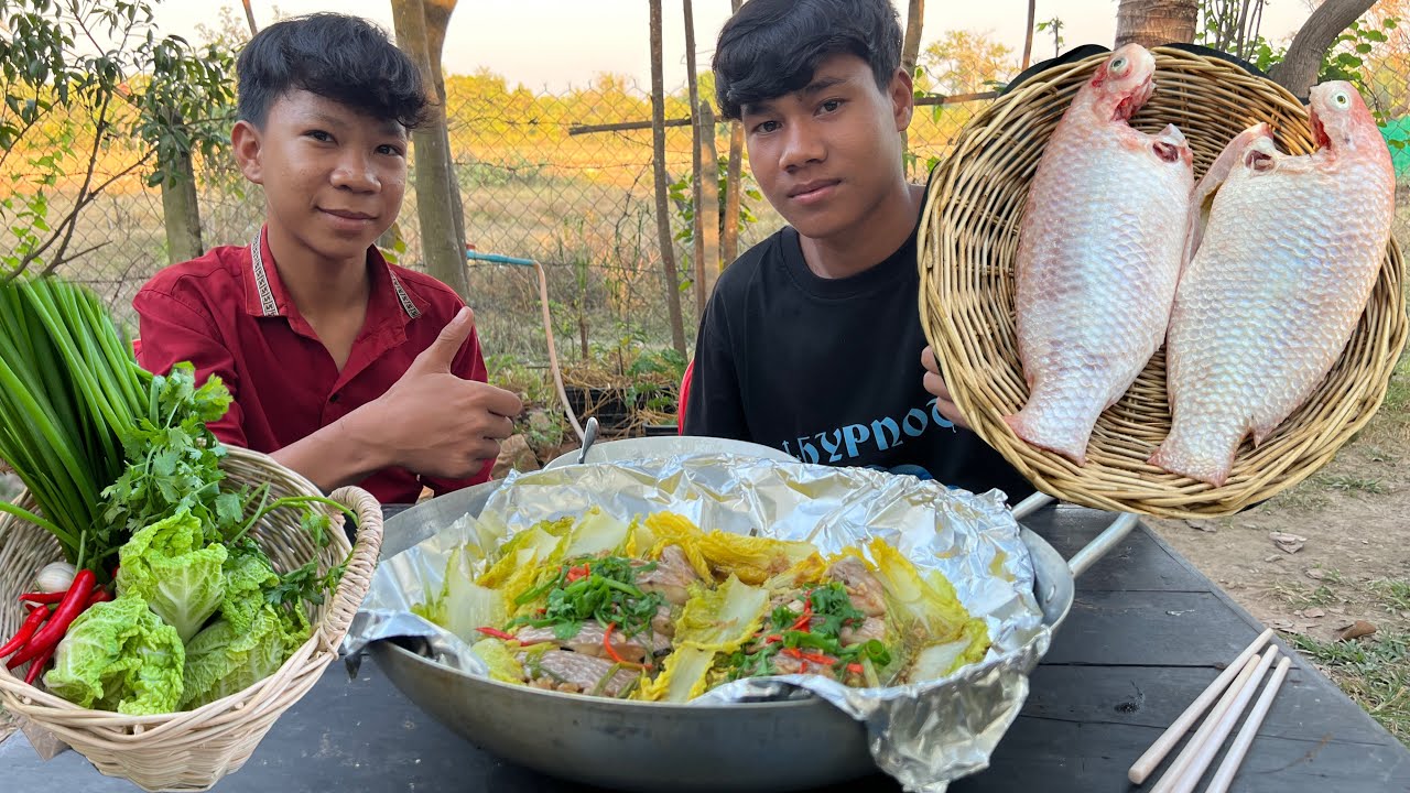 Steamed Red Tilapia with Soy Sauce | Easy & Delicious Village Cooking