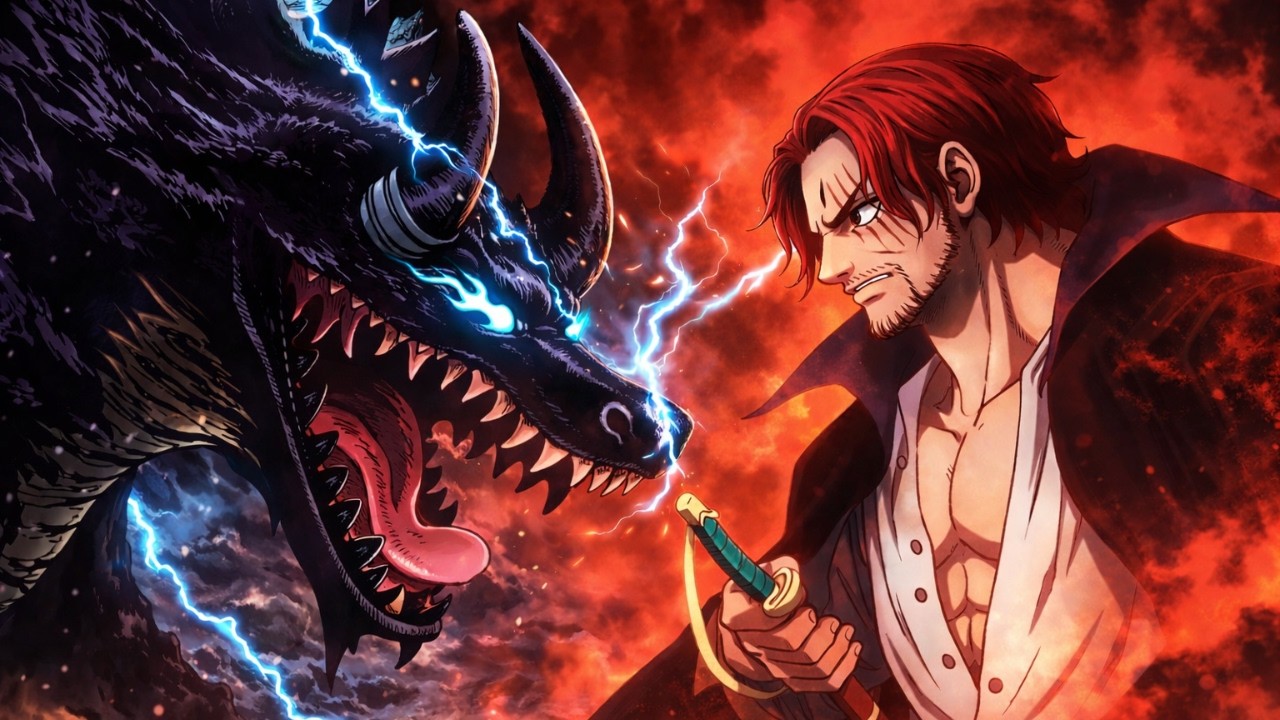 One Piece - Como Shanks derrotou o Loki na forma dragão?