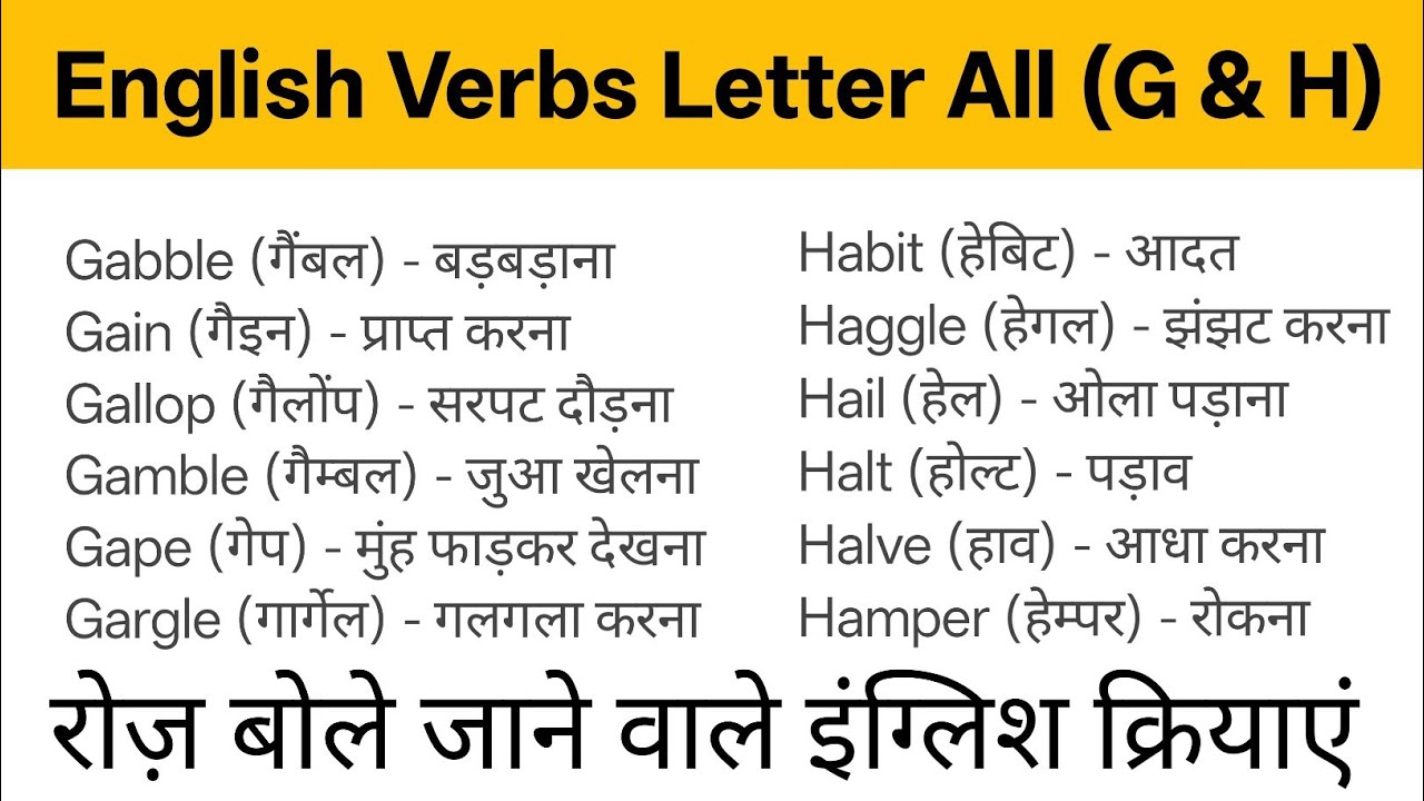 A to Z English Verbs | Top Verbs Part 04 | Verbs Meaning in Hindi | THE CK BHIL ENGLISH