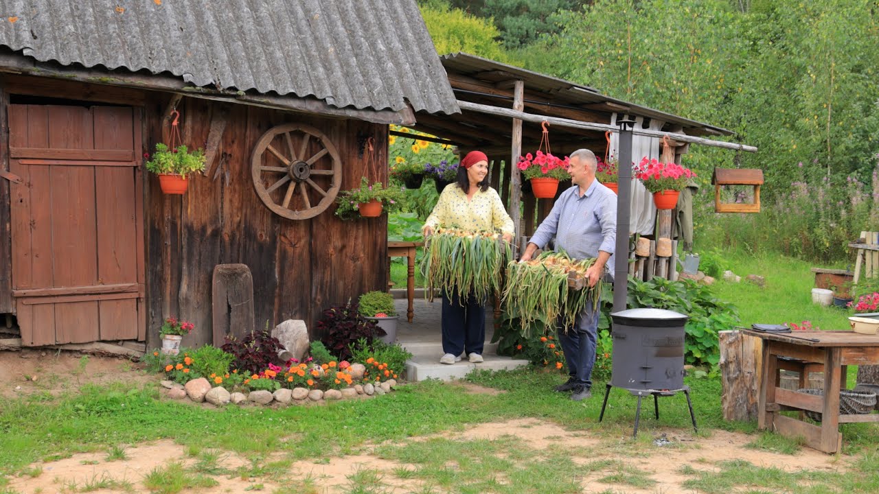 Village Life. Stuffed Peppers in the Summer Kitchen. Harvesting