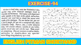 Exercise 94 Dictation for beginners, english pitman shorthand