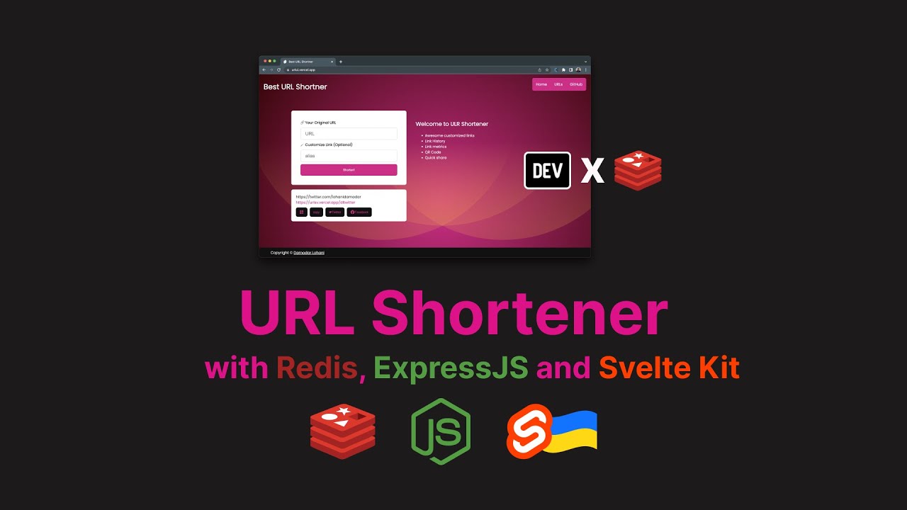 I Built Bitly Clone with Redis Express Svelte and Node ( RESN)