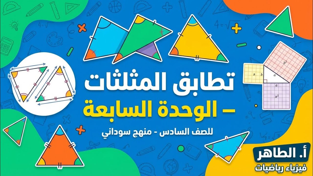 [2]مفهوم تطابق المثلثات وشروطه |الصف السادس الابتدائي|#أالطاهر_فيزياء_رياضيات
