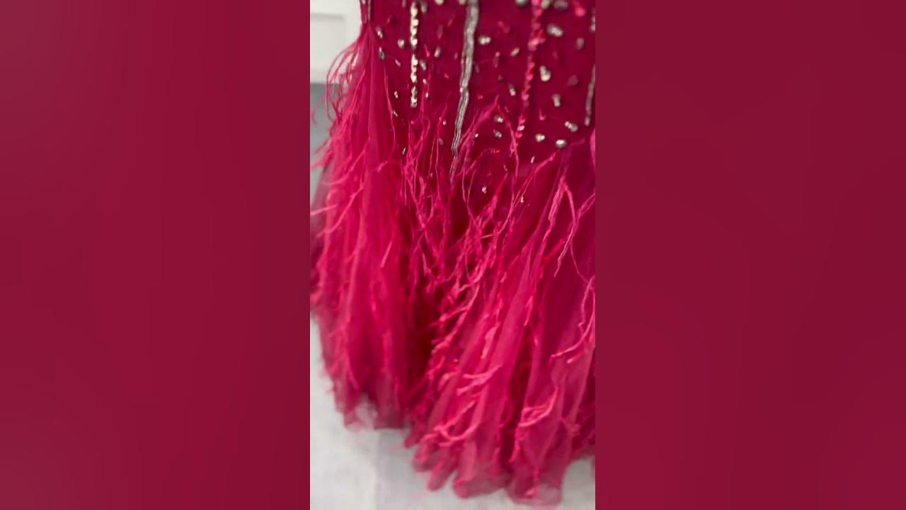 LG631 Real picture Luxury beading feathers Evening gowns ( 2 Colors