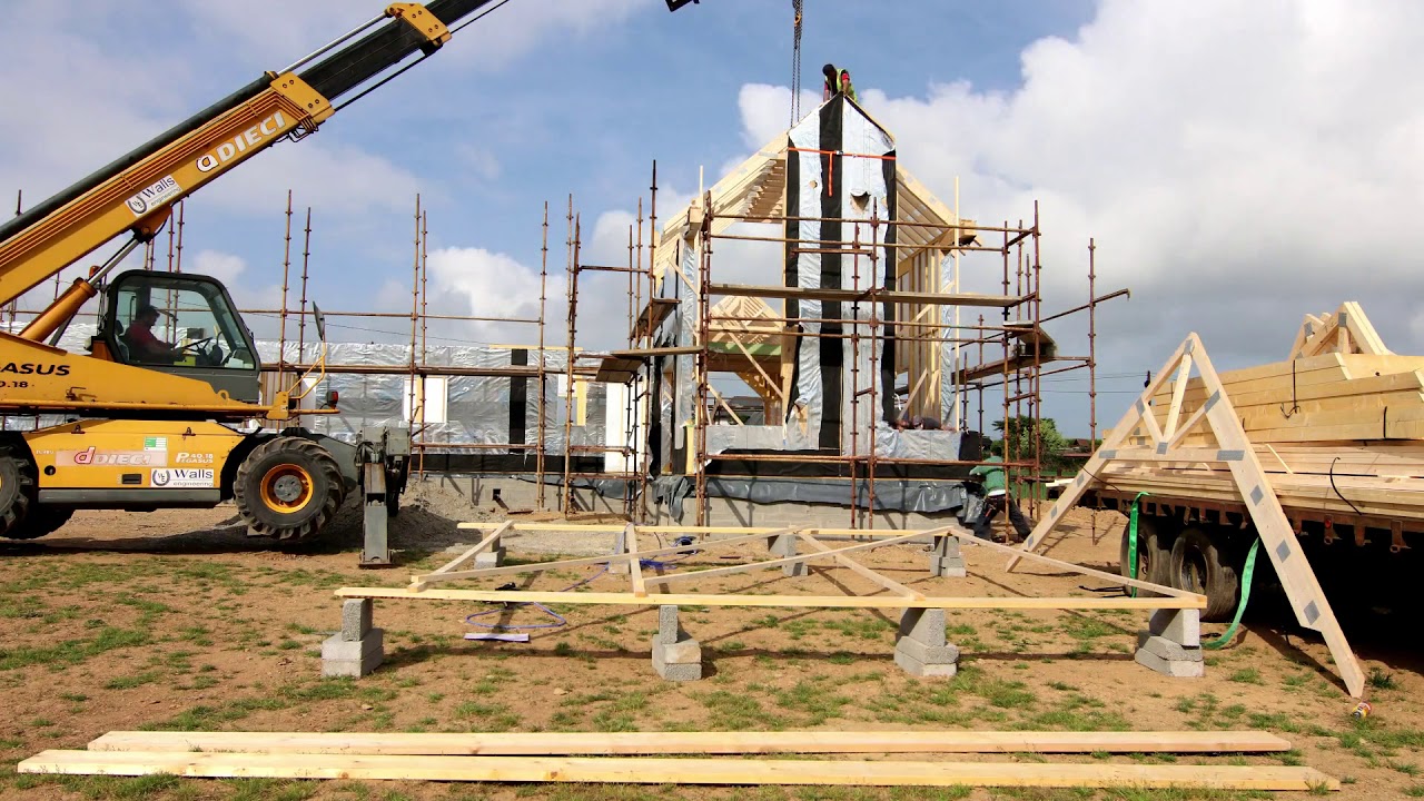 Timber frame erection Wexford Ireland *CLICK HD* YouTube