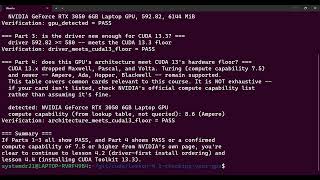 Lesson 4.1: Checking Your GPU: nvidia-smi, Compute Capability & CUDA Hardware Requirements