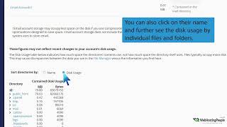 How to check disk usage of directory and bandwidth usage with WebHostingPeople