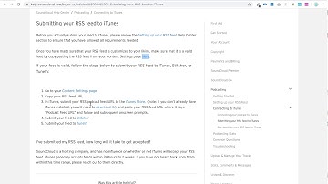 How to submit soundcloud rss feed to itunes?