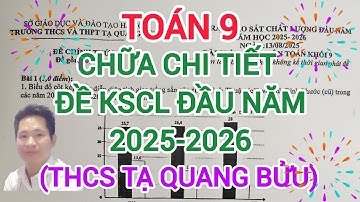TOÁN 9 CHỮA  FULL CHI TIẾT ĐỀ KSCL ĐẦU NĂM 2025 - 2026 (TRƯỜNG THCS TẠ QUANG BỬU)