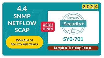 SNMP, NETFLOW and SCAP - CompTIA Security+ SY0-701 - 4.4