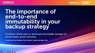 Covenco and ObjectFirst Webinar May 2025