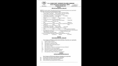 2nd year pak study guess paper 2023,2nd year guess paper karachi board 2023,class 12 guess paper