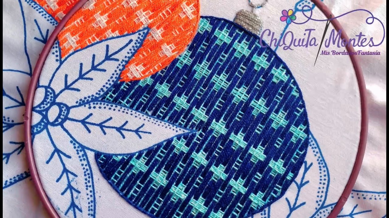 Bordado Fantasía Esfera 5 / Hand Embroidery Christmas Sphere with Fantasy Stitch