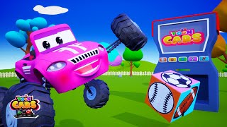 Funny Cars Balls Compilation Rubik Cube with Balls - Soccer ball, Rugby Ball, Bowling Ball, Baseball