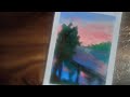 Sunset Promenade View Acrylic Painting for Beginners | Step by Step