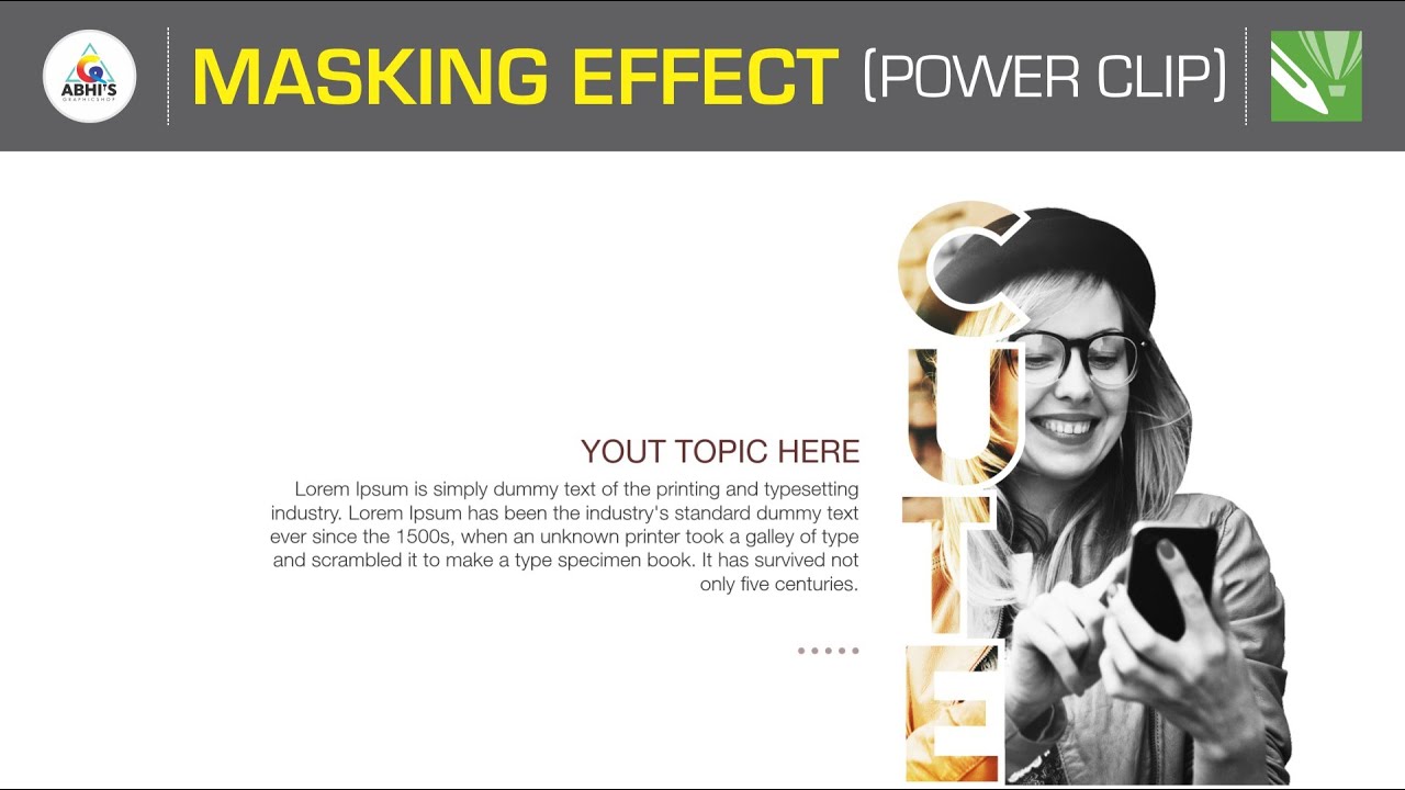 Tutorial 06 - How to create Text Masking effect in Corel Draw using Powerclip